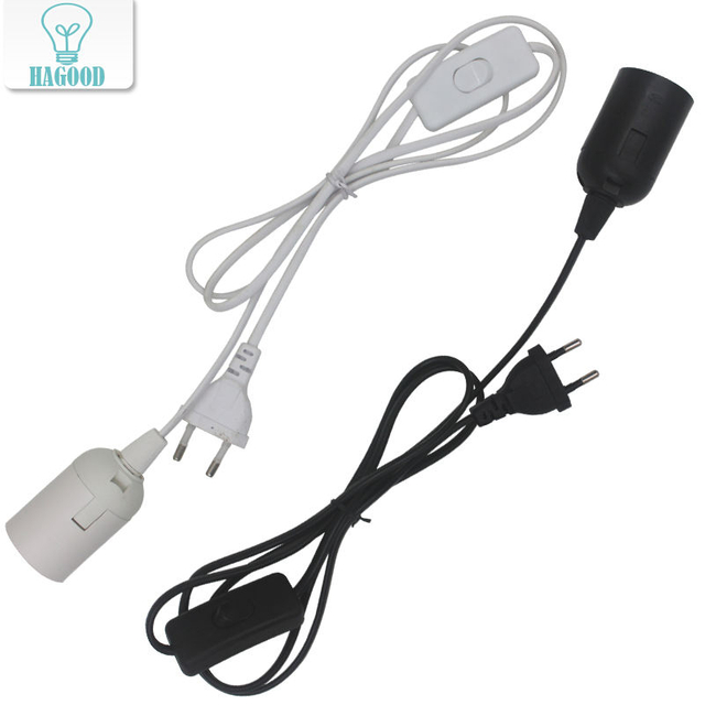 1,8 m langes Netzkabel, E27-Lampensockel, EU-Stecker mit Schaltkabel für hängende LED-Glühbirne, E27-Hängelampe, Fassungsfassung