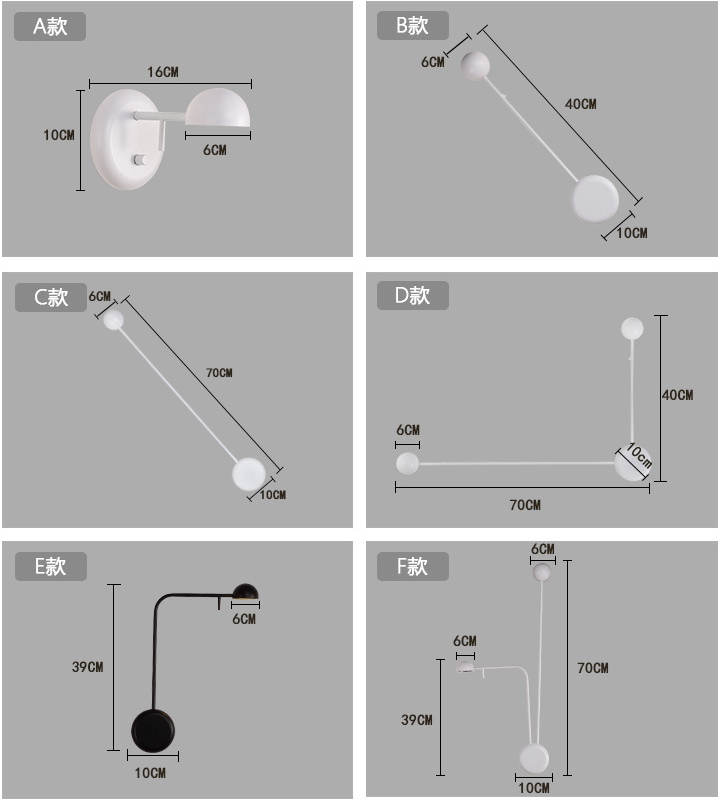 NEUE Kunst Dots Wandleuchte moderne LED Wohnzimmer Wandleuchte Nordic kreative Gangleuchten Schwarz Weiß Moderne Wandleuchte