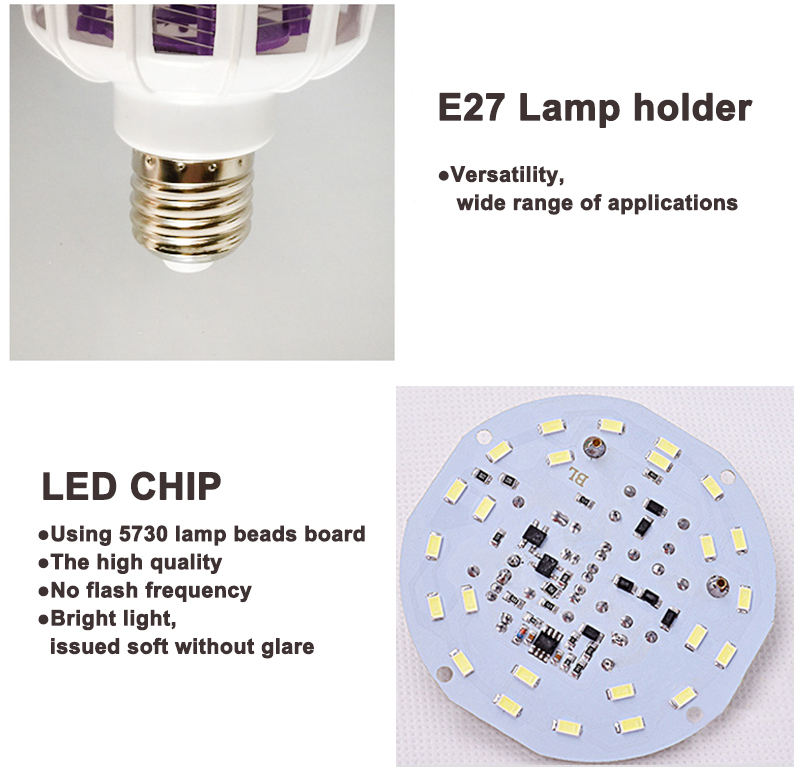 E27 15W LED-Glühbirne 220V Zuhause Praktisches Mückenvernichter-Nachtlicht Abwehrende Fliegenwanzen-Insektenvernichter-Falle-Nachtlampe