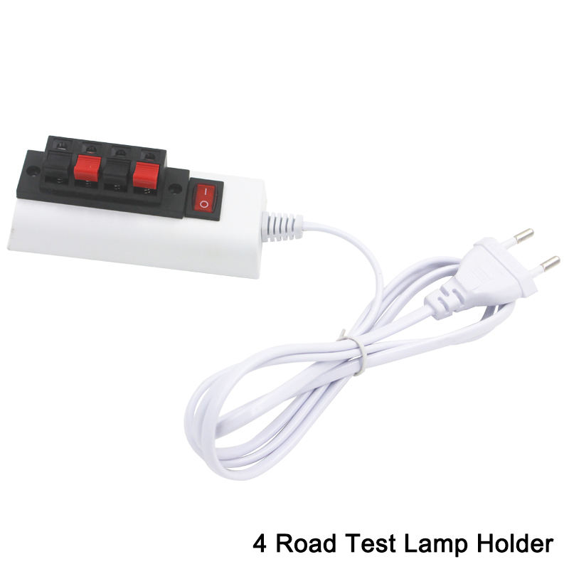 1,5 m Draht 2/4-polige Halterung, weißer EU-Stecker, Tester, LED-Lampen-Adapter, Schalter, hohe Qualität für LED-Treiber-Chip-Lampen-Lichtleiste