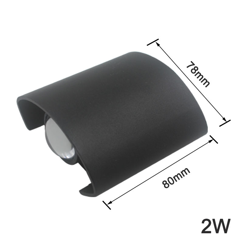 Hagood 2W LED-Wandleuchte, wasserdicht, für den Außenbereich, Garten, Veranda, Wandleuchte, Beleuchtung zum Fabrikpreis, Wandlampe