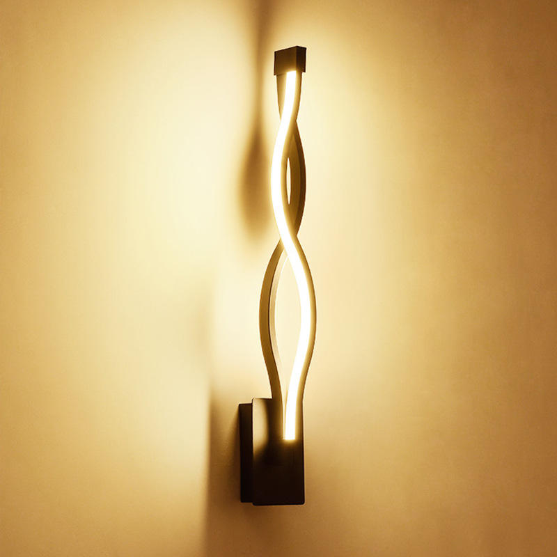 LED-Wandlampe, moderne Heimbeleuchtung, Dekoration, dreifarbige Wandlampe, 2,4 G, Dimmung, Fernbedienung, Aluminium-Lichter