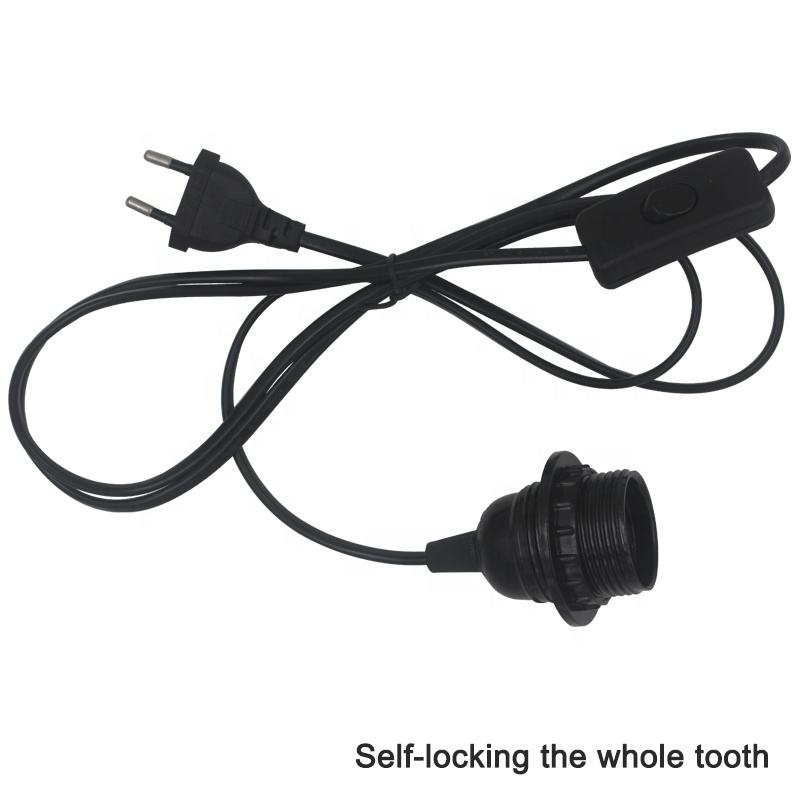 1,8 m langes Netzkabel, E27-Hängelampenfassung, EU-Stecker, 303-Schalter, 250 V, 4 A, für Hängelampe, LED-Lampenfassung, haushaltstauglich