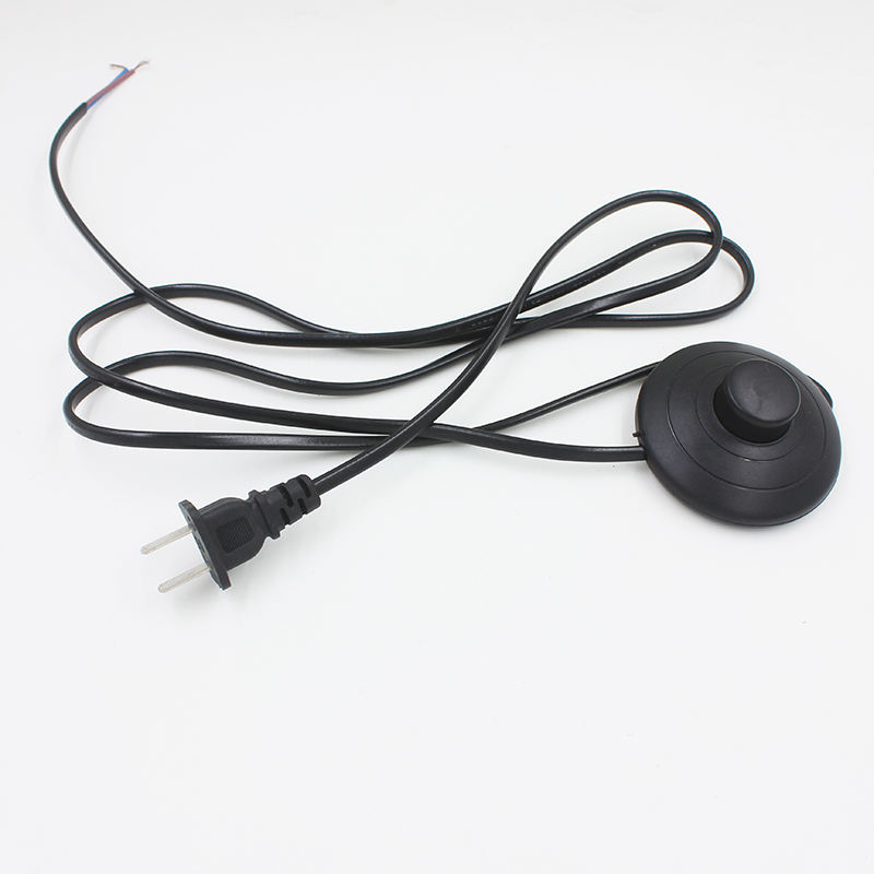 Netzkabel, 1,8 m, Ein-/Aus-Netzkabel für LED-Lampe mit 317-Tastenschalter, EU/US-Stecker, Lichtschaltung, weiße oder schwarze Kabelverlängerung