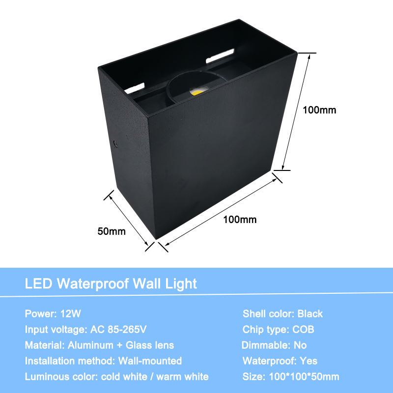 IP65 LED-Wandleuchte, industrielle COB, wasserdichte Aluminium-Wandleuchte für Gartendekoration