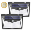 Solar-Außenleuchte mit Bewegungssensor, Solar-Wandleuchte, 208 LEDs, wasserdichte Gartenbeleuchtung mit Sensor für den Außenbereich