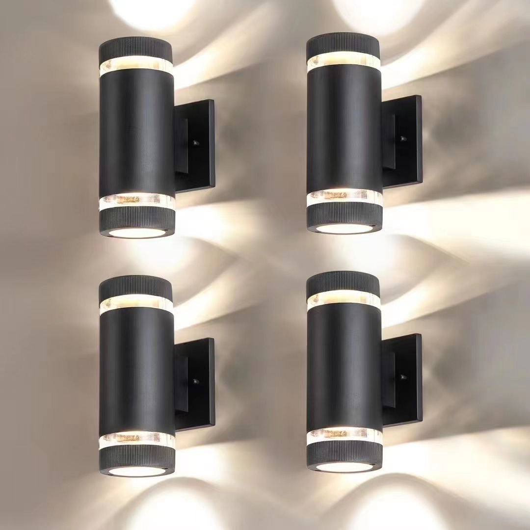 LED-Wandlampen, schwarze Wandlampen. Zylindrische Wandlampen müssen mit GU10-Glühbirnen nach oben und unten installiert werden 