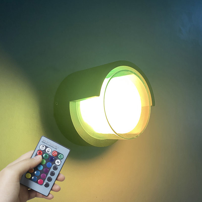 Neue 5W gute wasserdichte Acryl-LED-Wandlampe Außenbeleuchtung Wandleuchte RGB mit Fernbedienung
