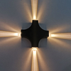 Neue LED-Außenwandleuchte, 12 W, Kreuzstern, 4 Seiten, Beleuchtung, wasserdicht, IP65, für Garten, Balkon, Dekoration