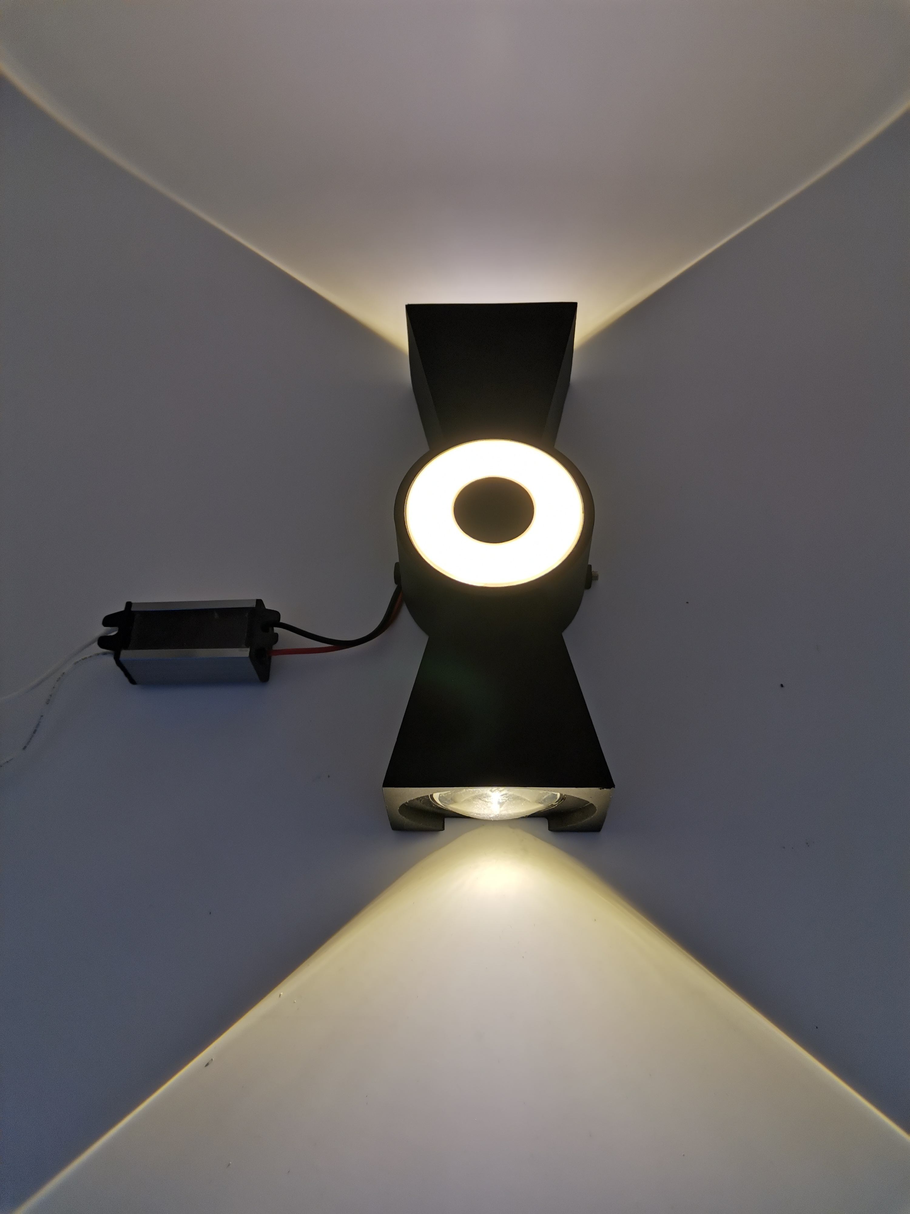 6W Outdoor Wasserdichte Wandleuchte in chinesischer Knotenform, COB-Chip, Auf- und Ab-Wandleuchte, Aluminium, IP65, Wandleuchte, quadratisch, Veranda, Garten
