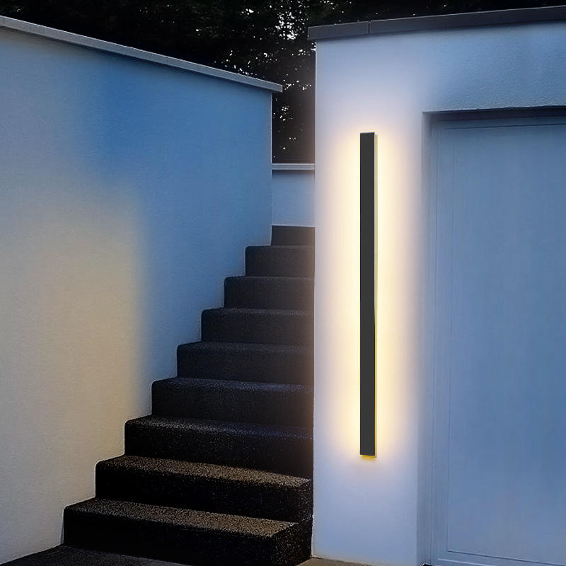 Hagood Moderne Einfache Lange Streifen Innen Aluminium Wand Lampe Wasserdichte Outdoor Wand Lampe Gehäuse Heißer Verkauf