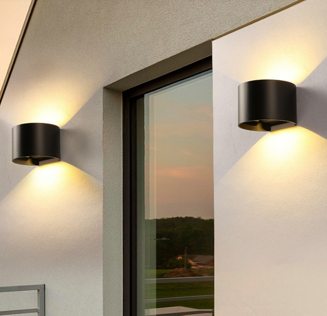 Hagood Neue halbkreisförmige wasserdichte Wandleuchte, 6 W, LED-Wandleuchte, Außenbeleuchtung, wasserdicht, IP65, verstellbare Beleuchtung