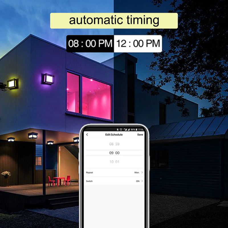 Wasserdichte IP65 Smart WiFi Outdoor Wandlampen Armatuur Stralingshoek Verstelbare Up and Down Aluminium Wandkandelaars Werken met