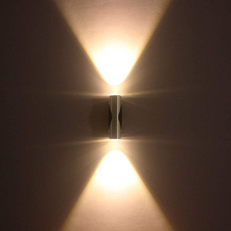 Einfacher Stil 2W 6W LED-Wandleuchte AC85-265V Aluminium Delikat Nachttischbeleuchtung für Innen-Hotel-Treppengangleuchte