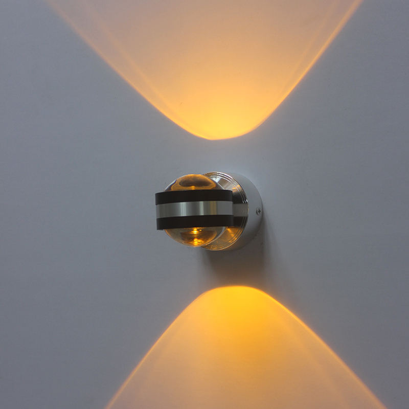 6W AC85-265V Modernes Design Doppel Kristall Wandleuchte Innen Auf Und Ab Licht Hotel Dekoration Haushalt LED Wandleuchte lampe