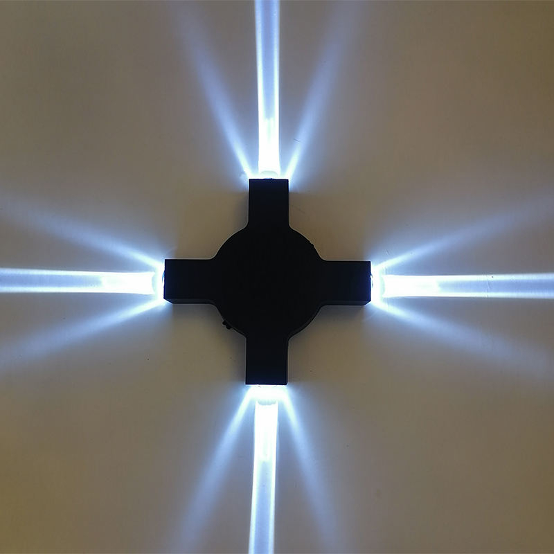 4W 12W LED Außenwandleuchte Kreuz Stern 4 Seitenbeleuchtung Wasserdicht IP65 Für Gartendekoration Außenleuchte
