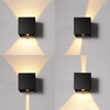 12 W LED-Wandleuchte, Aluminium, verstellbarer Winkel, Bewegungsmelder, Würfel, Wohnung, Ecke, Villa, Garten, auf und ab, Doppelkopf, moderne, wasserdichte Außenwandleuchten