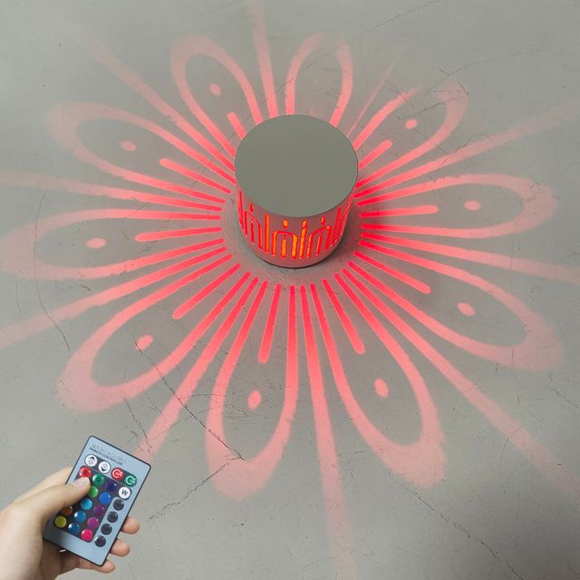 3W Blumen-LED-Wandleuchte, Blumenlicht, dekorative Wand-LED-Leuchten, Wandleuchte, 16 Farben Nachtlicht, Spiralloch-LED, schöne dekorative Wandleuchte