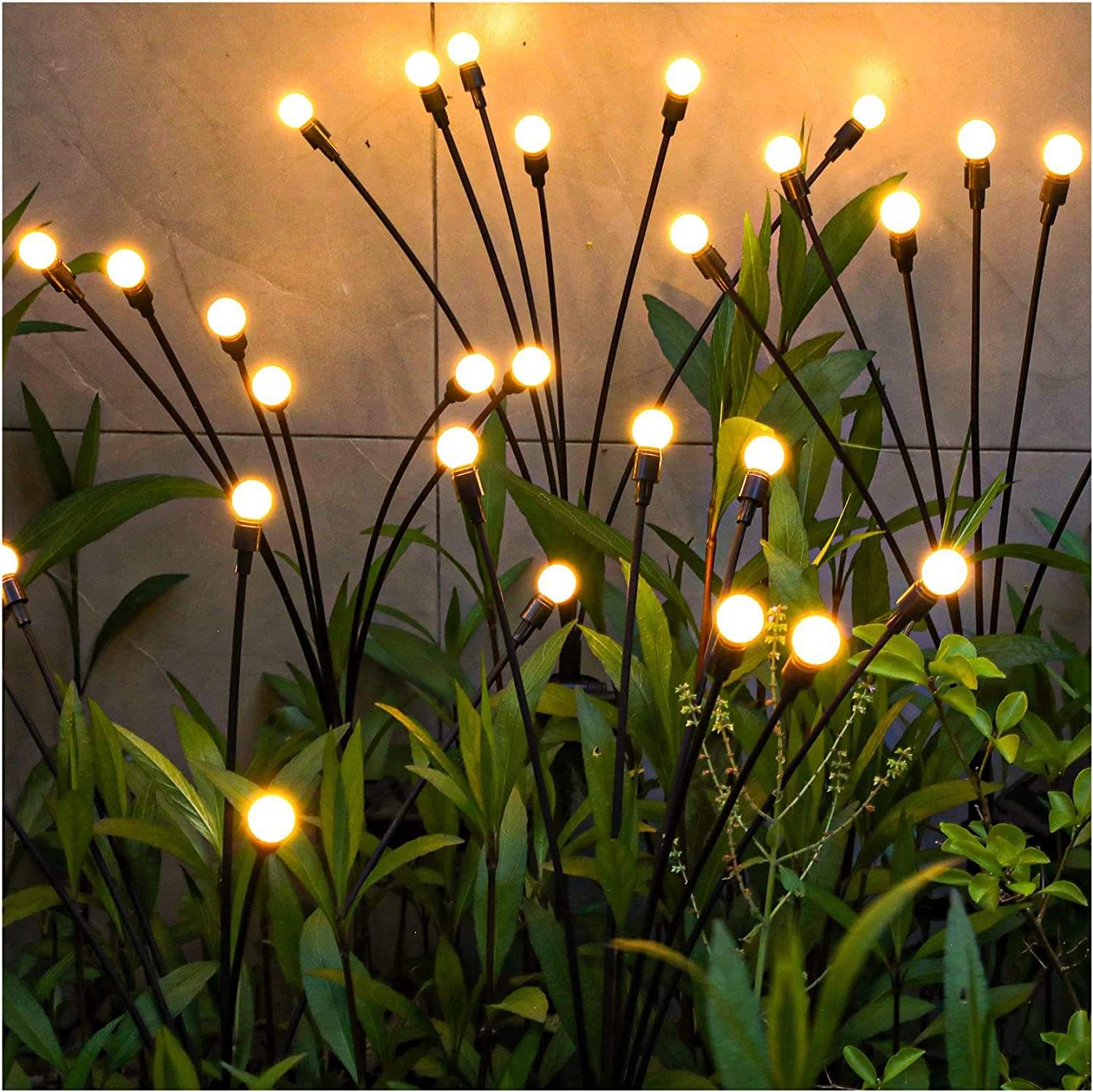 Firefly-Solarlampe, Gras-Solarlampe, LED-Solarlicht, dekorative Landschaftsbeleuchtung für den Außenbereich, mehrfarbig wechselnde, solarbetriebene LED-Blumenlichter für den Hof