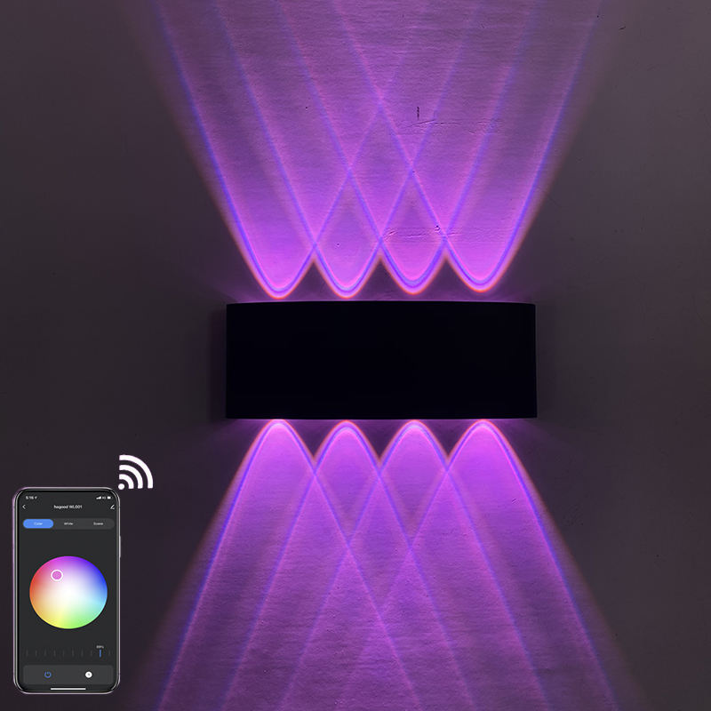APP-Fernbedienung 6W 8W LED Up Down Wandleuchte RGB Schlafzimmer Nachttischdekoration Wandlampe AC85-265V Industrieprojektbeleuchtung