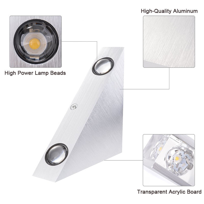 3W9W Moderne dreieckige LED-Wandleuchte für den Innenbereich aus Aluminium für die Inneneinrichtung