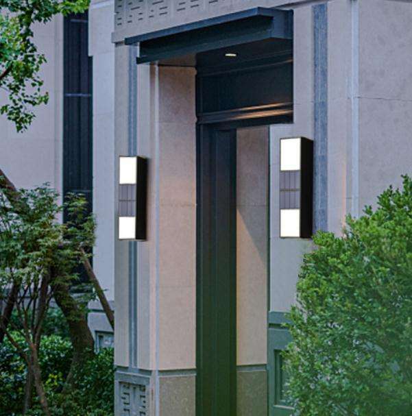 Superhelle IP65-wasserdichte Außen-Haushalts-Garten-Yard-Dekorations-Beleuchtung nach oben und unten 6-LED-Solar-Wandleuchte