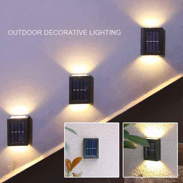 Outdoor Solar Lampen Wasserdichte Wand Lampen Leistungsstarke Unten Garten Dekorative Straßen Lampen Hause Treppe Solar Powered Lichter