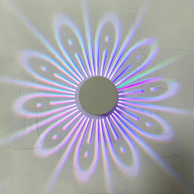 3W RGB-Wandleuchte, Blumen-Wandleuchte, ferngesteuertes Nachtlicht, Wandmontage, Spiralloch-LED, schöne dekorative Wandleuchte