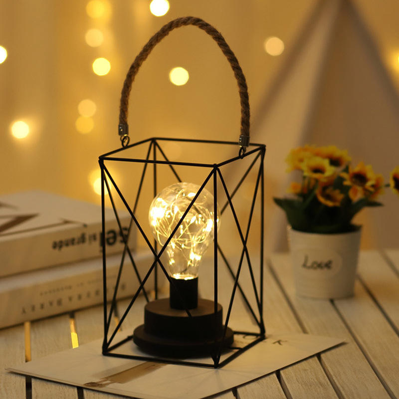 Retro Eisen Kunst Tischlampen Für Schlafzimmer Wohnzimmer LED Nachttischlampe Bettlampe Nachtlicht Weihnachtsdekoration Licht