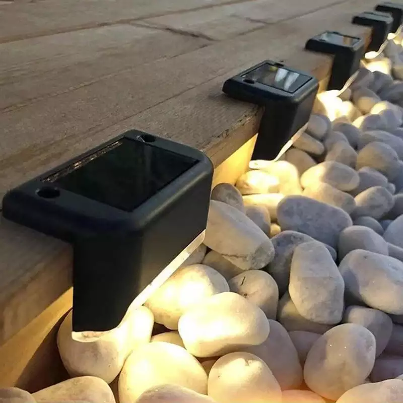 Solar-Stufenlampe, LED-Solar-Außenleuchte, LED-Wandfliesenleuchte, moderne, wasserdichte, ausgefallene Fußlampe für den Außenbereich, Einbau-LED-Stufenlichter, Treppenlicht
