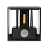 Gute Qualität Outdoor Motion Sensor Black Cube Wasserdichte Wand Lampe Leuchten Led Wand Lampe für Garten Haus