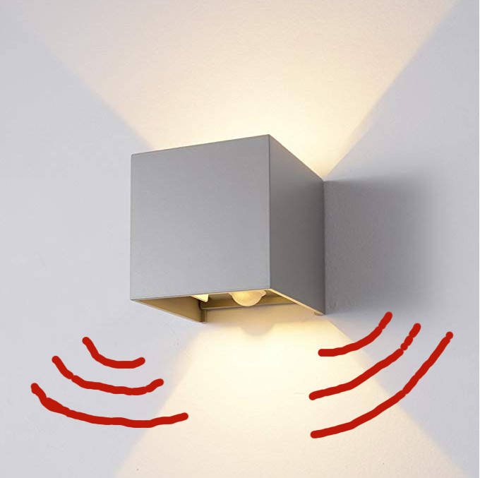 Gute Qualität Outdoor Motion Sensor Black Cube Wasserdichte Wand Lampe Leuchten Led Wand Lampe für Garten Haus