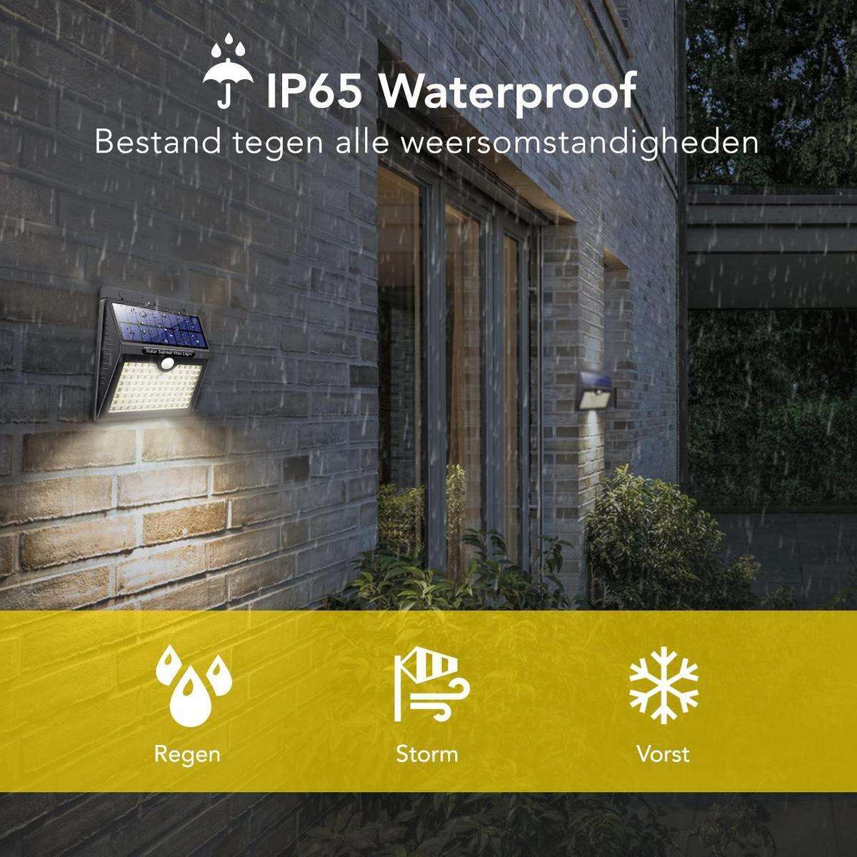 Solar-Außenlampe mit Bewegungsmelder – 97 LEDs – weißes Licht – Solar-Gartenbeleuchtung – IP65 wasserdicht – für Garten-/Wandlampe