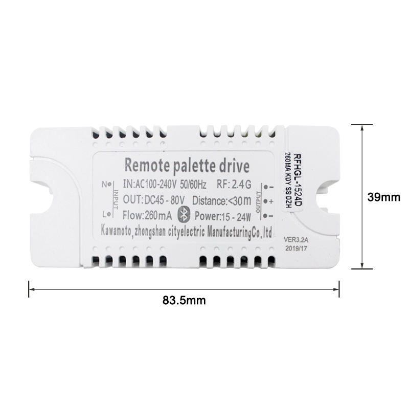 2,4 G WIFI Sicherheits-Kunststoff-Treiber 15–24 W Bluetooth-Verbindung Beleuchtung Leistungstransformator AC100–240 VLED-Deckenleuchte