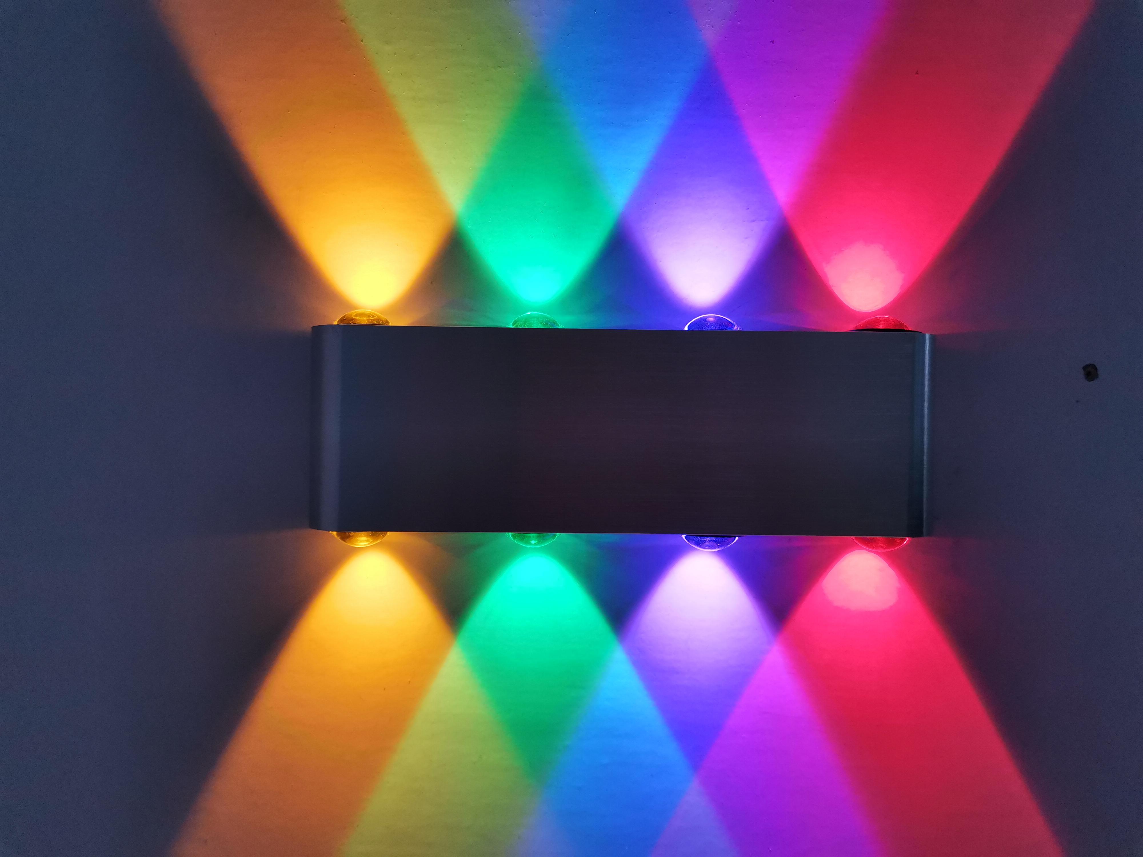 8W Einfaches, energiesparendes Innenlicht im nordischen Stil aus Aluminium, RGB-LED-Wandleuchte, Treppenlicht, Flurlicht