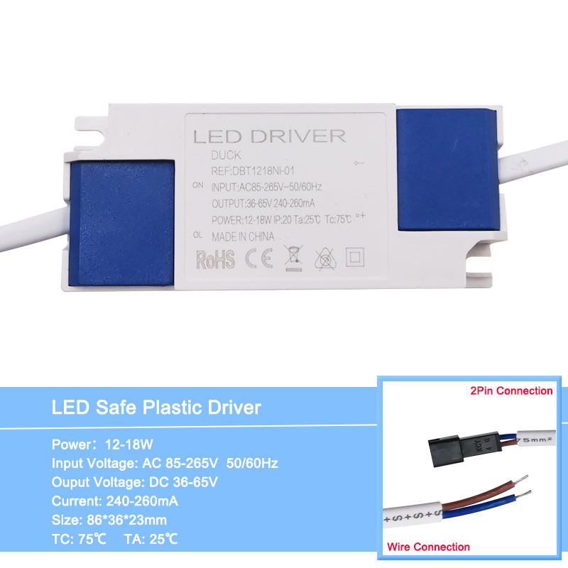 1–36 W sicheres Kunststoffgehäuse, LED-Treiber, Lichttransformator, Konstantstrom-300-mA-Netzteil, Adapter für LED-Lampe/Chip