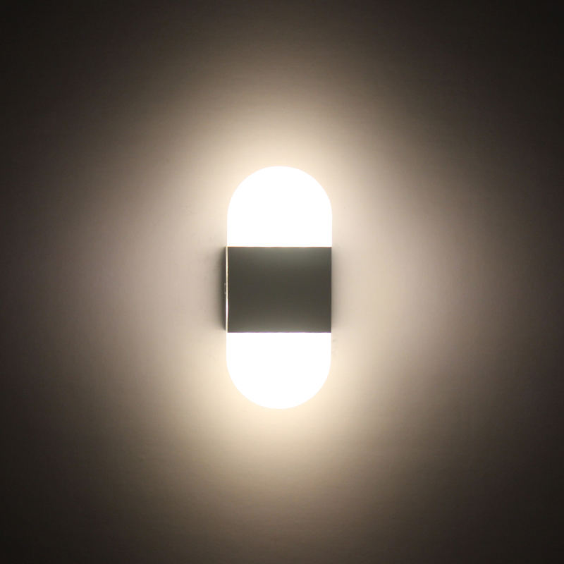 Hotelzimmer hochwertige Wandleuchte für den Innenbereich am Nachttisch, rechtwinklige schwarze Acryl-Wandleuchte, 6 W LED-Wandleuchte zum Neupreis
