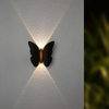 6W Wandleuchte in Schmetterlingsform, Schwarz + Gold, nach oben und unten leuchtende Außenleuchte, für Hof, Garten, Wohnzimmer, Gang, Treppe, Hintergrund, wasserdichte LED-Wandleuchte