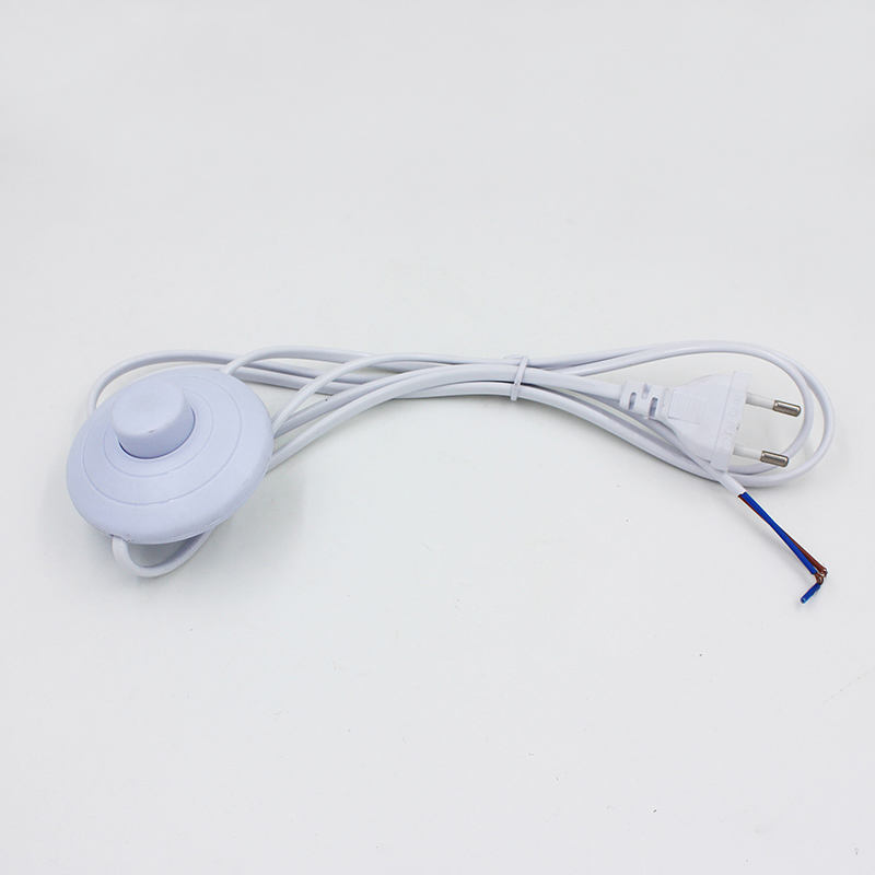 Netzkabel, 1,8 m, Ein-/Aus-Netzkabel für LED-Lampe mit 317-Tastenschalter, EU/US-Stecker, Lichtschaltung, weiße oder schwarze Kabelverlängerung