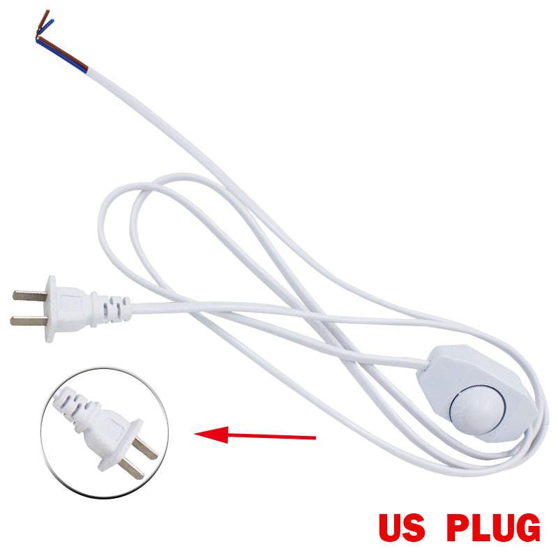 Dimmbarer 1,8 m EU/US-Stecker, runder Schalter, Kabel, Kabel, Stecker, Stromversorgung für LED-Lampen, Lampenschirm, Papierleuchten, Sternlampen