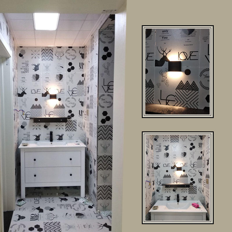 Modernes Design, dekorative Wand-LED-Leuchte, IP65, nach oben und unten gerichtete Wandleuchte, Nachttisch-Außen-LED, schwarz, moderner Schminkzaun